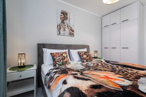 2 bedrooms, iron/ironing board, travel crib, WiFi