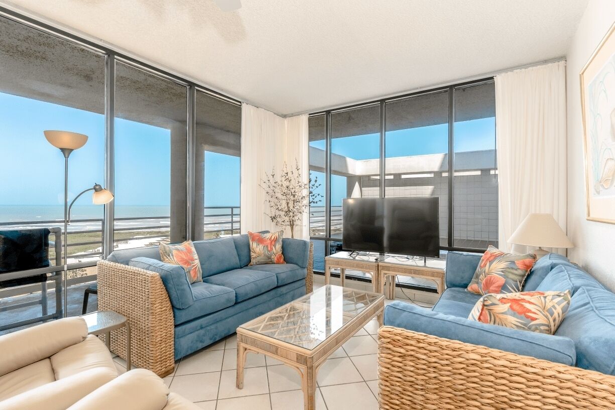 Sunchase IV 721 - Beachfront condo for 4 with wrap-around balconies and sundeck, pool, hot tub, and tennis courts