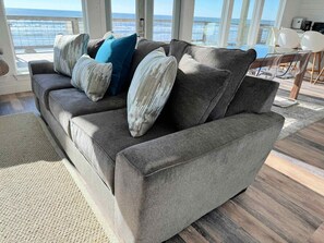 TV, fireplace, offices - Vitamin Sea - Chic Front Row Water View Home! (Surfside Beach)