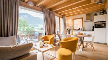 Chalet, 4 Bedrooms | Living area | Flat-screen TV, table football