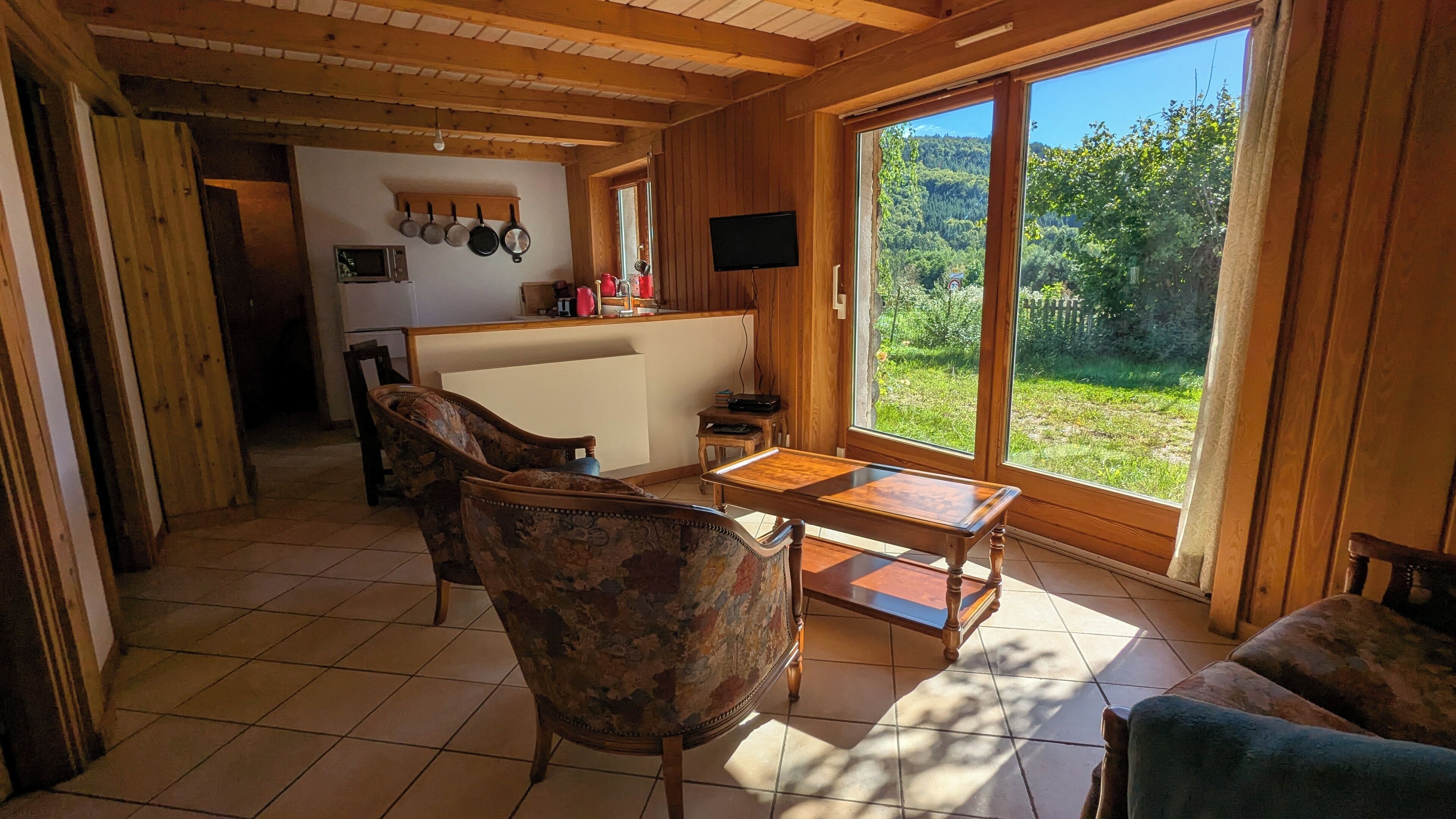 TV, lettore DVD, libri, videoteca