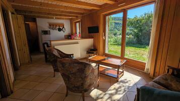 TV, lettore DVD, libri, videoteca