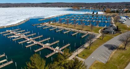 Boyne City, Lake Charlevoix Condo with View of Harbor, Sleeps 11