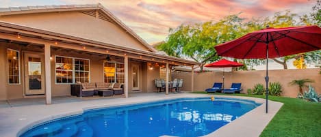 Piscina externa, piscina aquecida