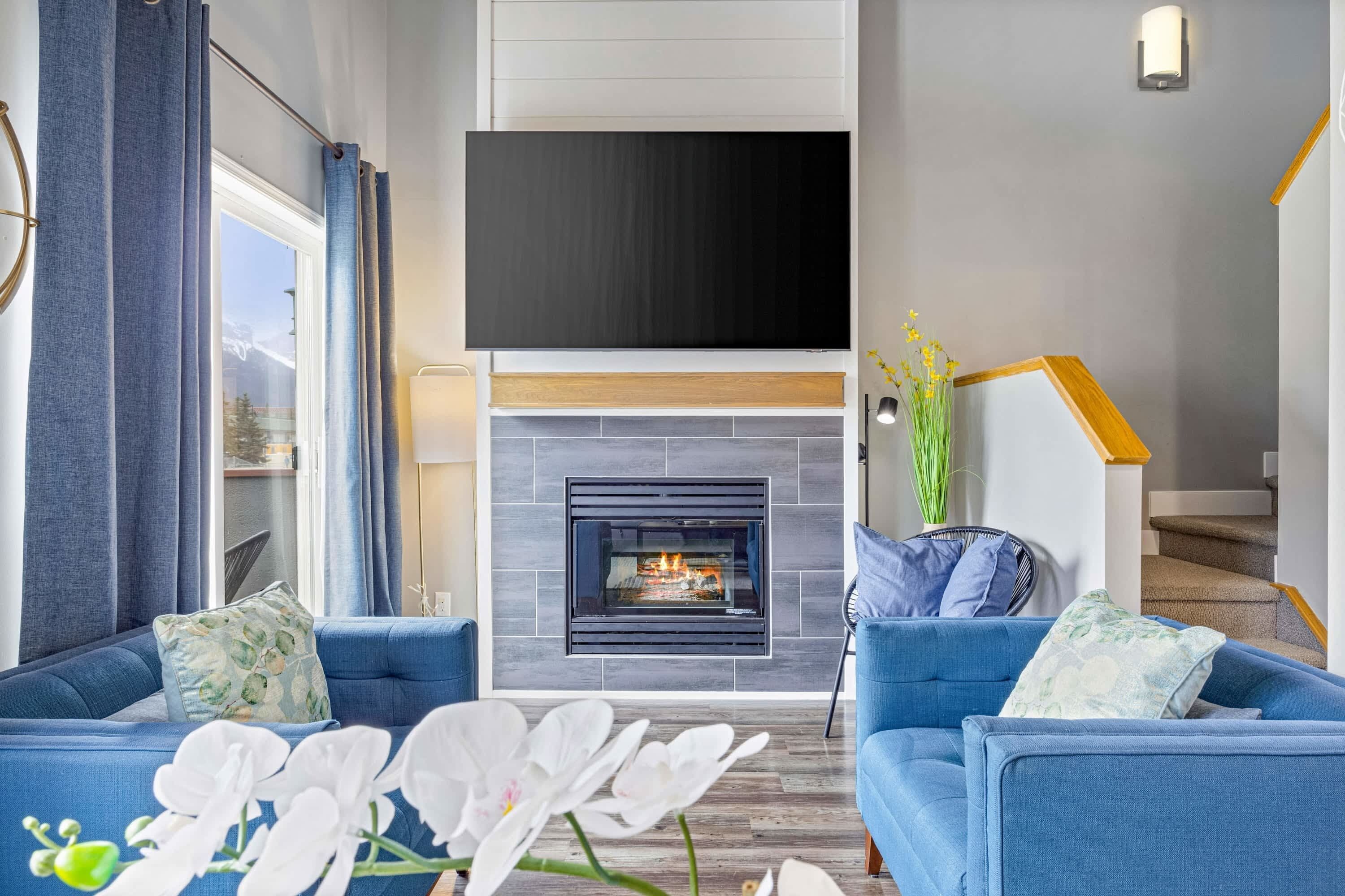 TV, fireplace, stereo, offices