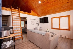 TV, offices - All-Season Escape at Lake Huron Cottage 1 (Greenbush)