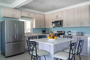 Fridge, microwave, oven, stovetop - Beachfront 4 Bedroom Luxury Villa with Pool, Chef, Butler (Drax Hall)