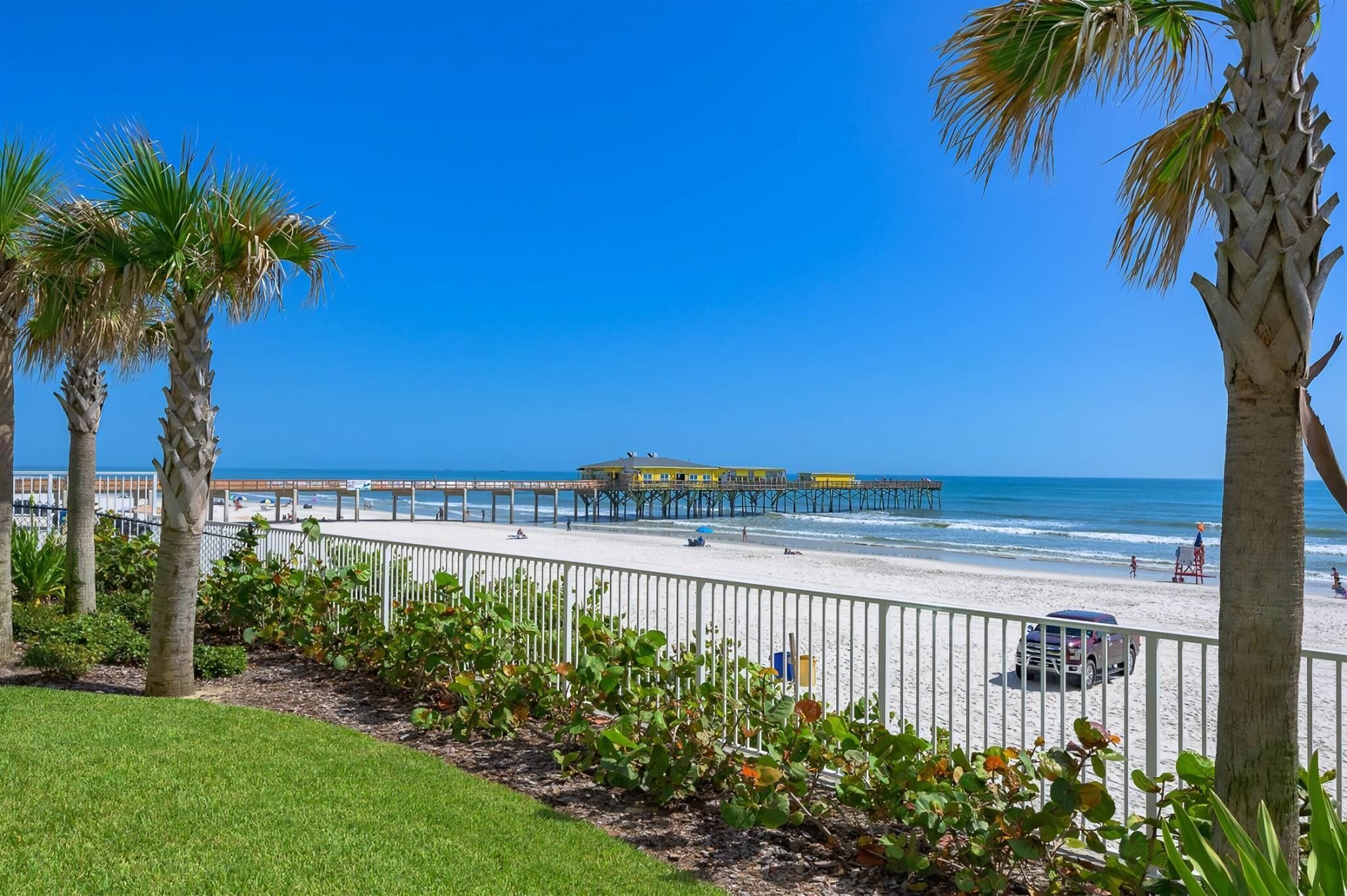 On the beach, fishing
