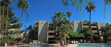 Outdoor pool, a heated pool