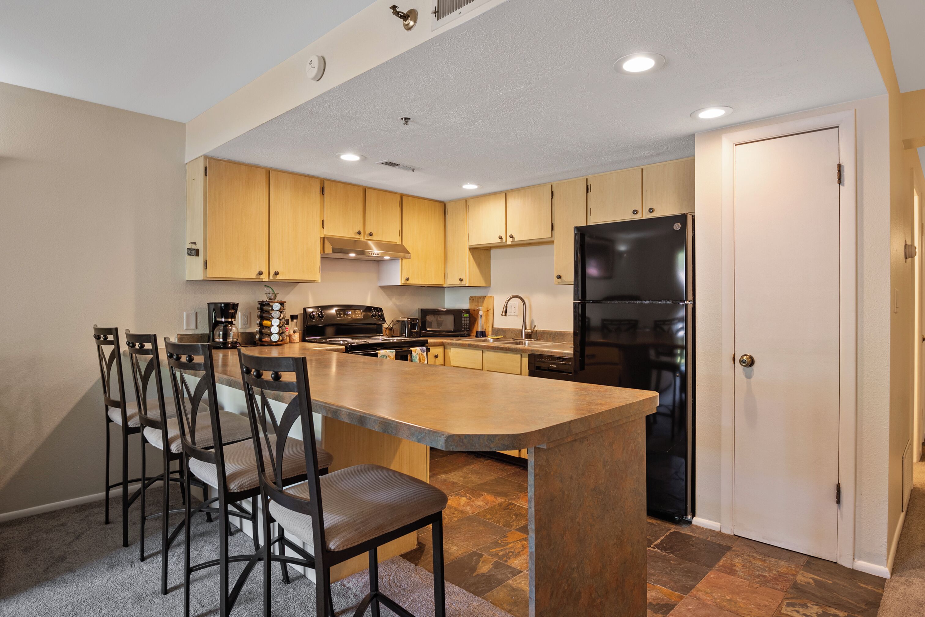 Powder Pointe A103 | Private kitchen | Full-sized fridge, microwave, oven, stovetop