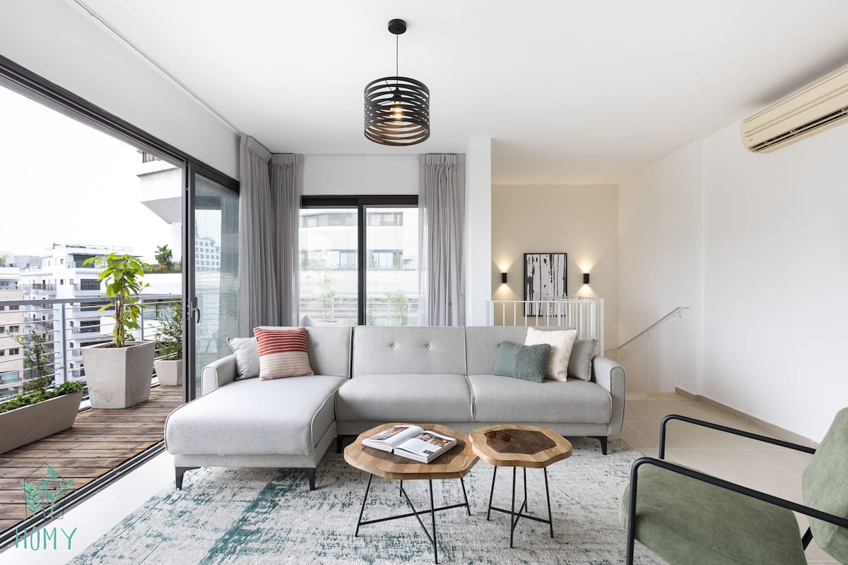 2BR duplex Apartment (Ben Yehuda #4 St.) | Área de sala de estar