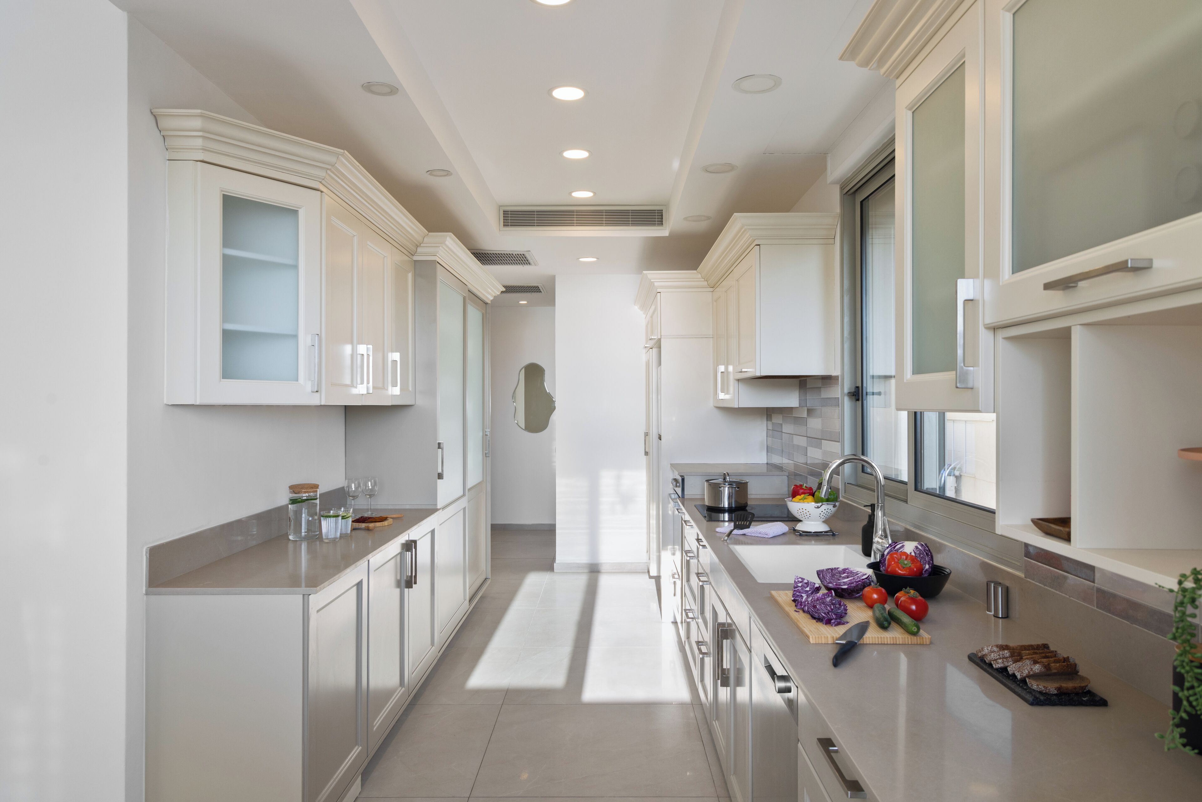 2BR Apartment (Hayarkon #284 St.) | Private kitchen | Espresso maker, toaster, cleaning supplies, dining tables