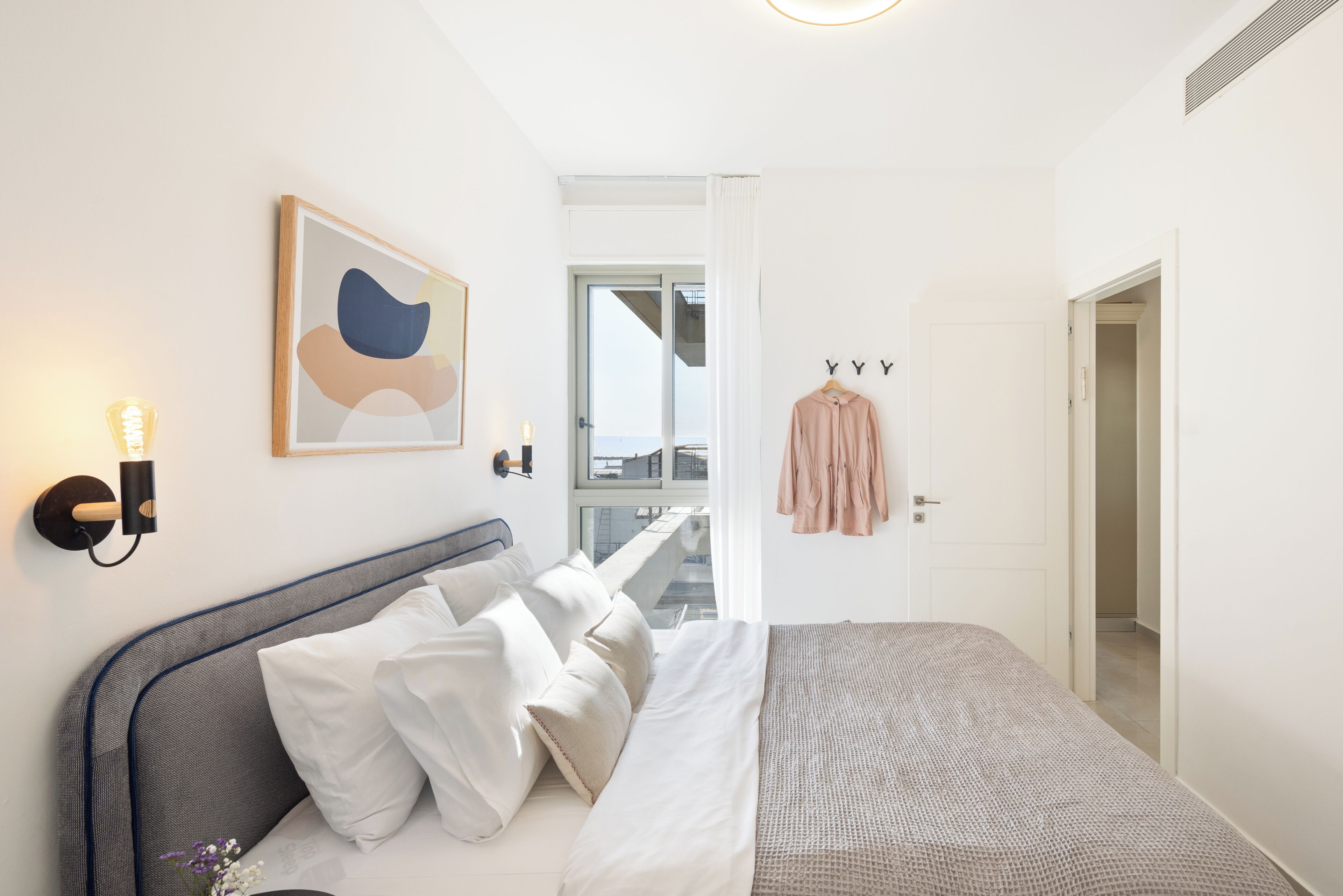 Individually decorated, individually furnished, desk, laptop workspace