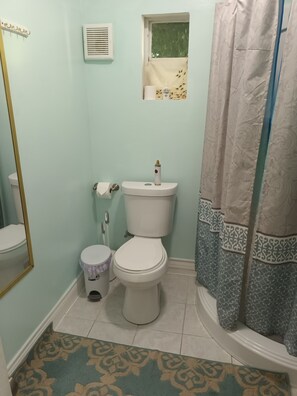 Dusche, Handtücher, Seife, Shampoo