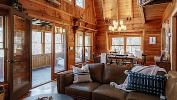 Smart TV, fireplace, video games, DVD player
