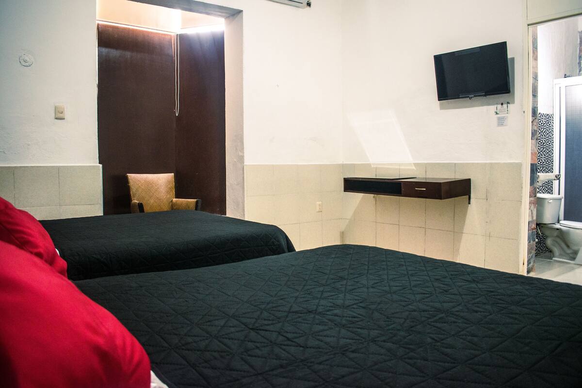 Superior Double Room, 2 Double Beds, Ensuite | Down comforters, blackout drapes, WiFi (free), bed sheets