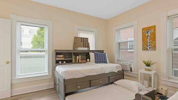 4 bedrooms, iron/ironing board, travel cot, WiFi