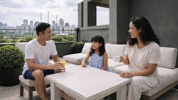Chambre, 1 grand lit, balcon | Balcon