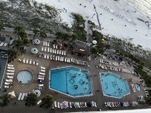 Piscine extérieure, piscine chauffée
