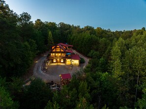 Exterior - SKYVIEW STATION: Secluded 3-Level Log Cabin w/ Private Trail (Cherokee County)