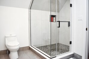 Tina, secadora de cabello, toallas, jabón