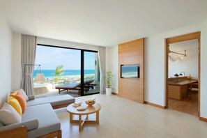 Seaview Sky Pool Villa | Living area | 43-inch flat-screen TV with cable channels, TV