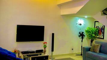 Smart TV, lettore DVD, libri, impianto stereo