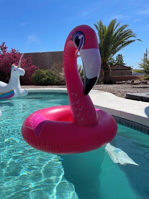Outdoor pool, a heated pool - Spacious 3 bdrm 3 bath home. Chilled Heated POOL. Hot Tub. Quiet South Location. (Lake Havasu City)