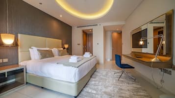 Business Apartment, Non Smoking, Balcony | 2 bilik tidur, cadar kapas Mesir, peralatan tempat tidur premium