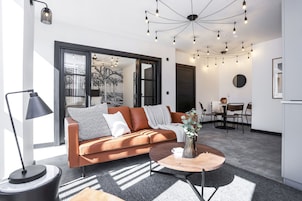 Apartment, Garden View | Living area | Heated floors