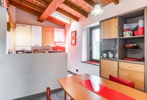 Fridge, stovetop, cookware/dishes/utensils