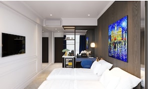 Quarto duplo | Frigobar, escrivaninha, Wi-Fi de cortesia, roupa de cama