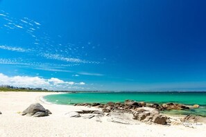 Beach nearby, sun-loungers