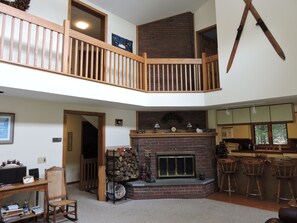 Fireplace, ping pong