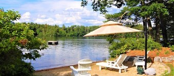 Natural cedar shakes waterfront on Lake Winnipesaukee