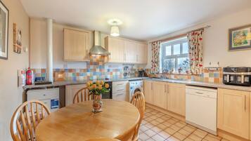 Dishwasher, high chair, cookware/dishes/utensils