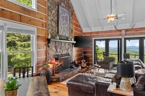 TV, fireplace, offices