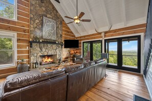 TV, fireplace, offices