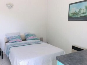 1 chambre, fer et planche à repasser