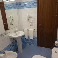 Bidé, toallas, jabón y champú