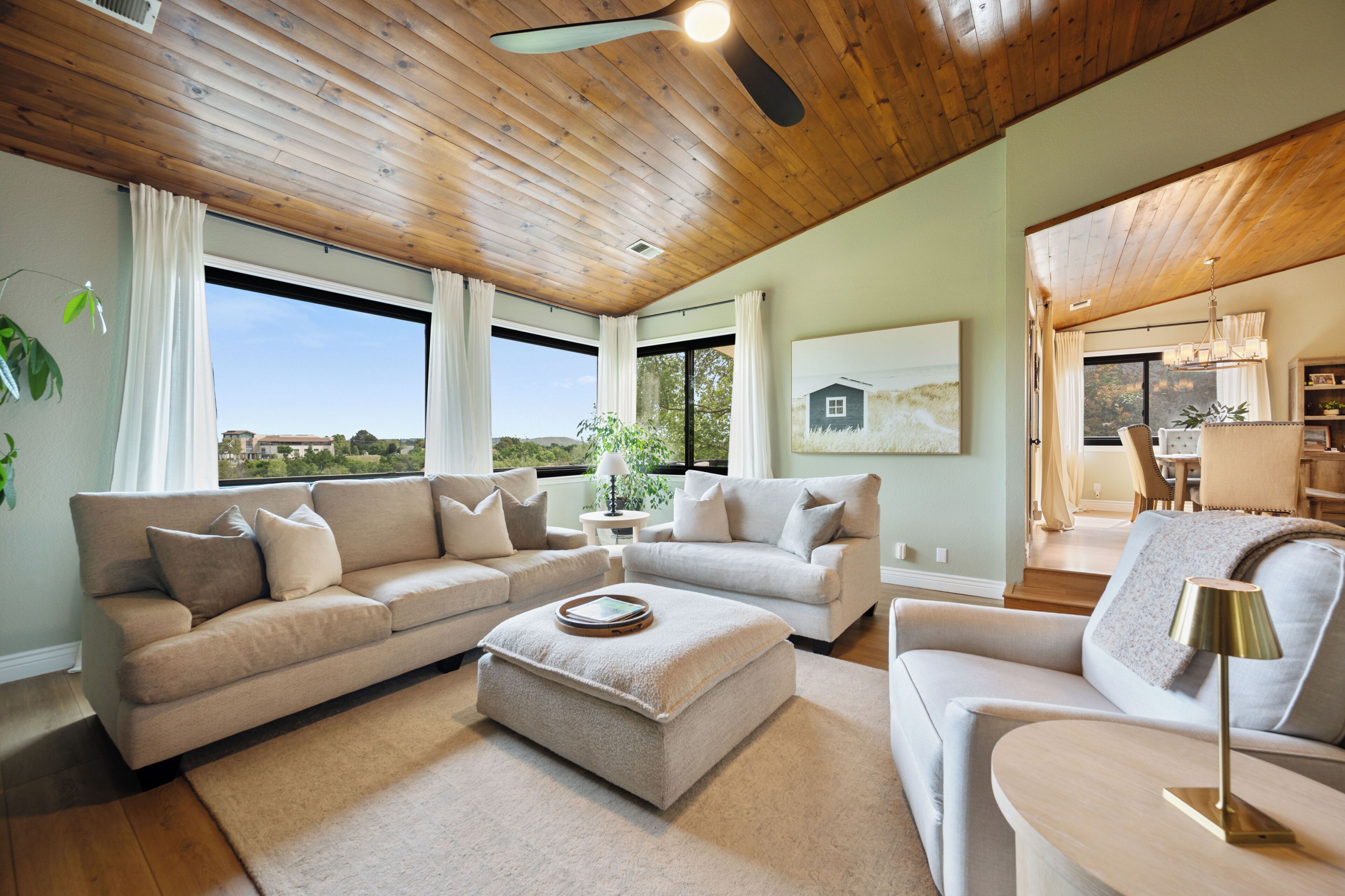 Una Smart TV, una chimenea, videojuegos, libros