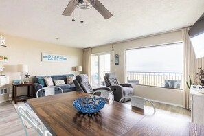 Smart TV, fireplace, video games, DVD player
