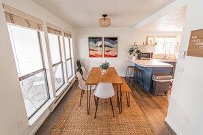 House, Multiple Beds (Cozy Cove Cottage) | Private kitchen | Dining tables - Cozy Cove Cottage (Seaside)