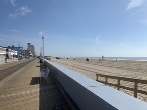 Beach nearby, sun loungers