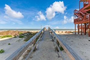 On the beach, sun loungers - Luxury Beachfront Condo with Covered Deck Steps From Beach & Golf Cart Rental  (Surfside Beach)