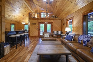 Smart TV, fireplace, video games, DVD player