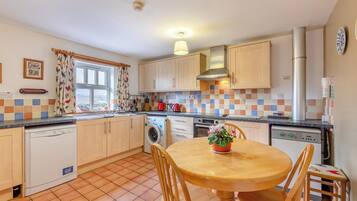 Dishwasher, high chair, cookware/dishes/utensils