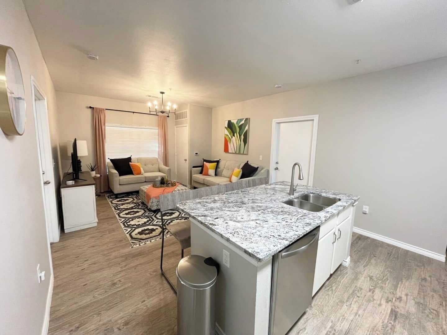 Open kitchen and living room 