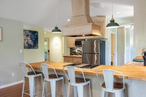 Fridge, microwave, oven, stovetop - Private Beach Retreat - Outdoor Living, Dog Friendly Yard, Hot Tub, Game Room (Emerald Isle)