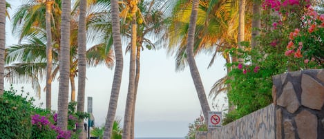 Private beach nearby, white sand